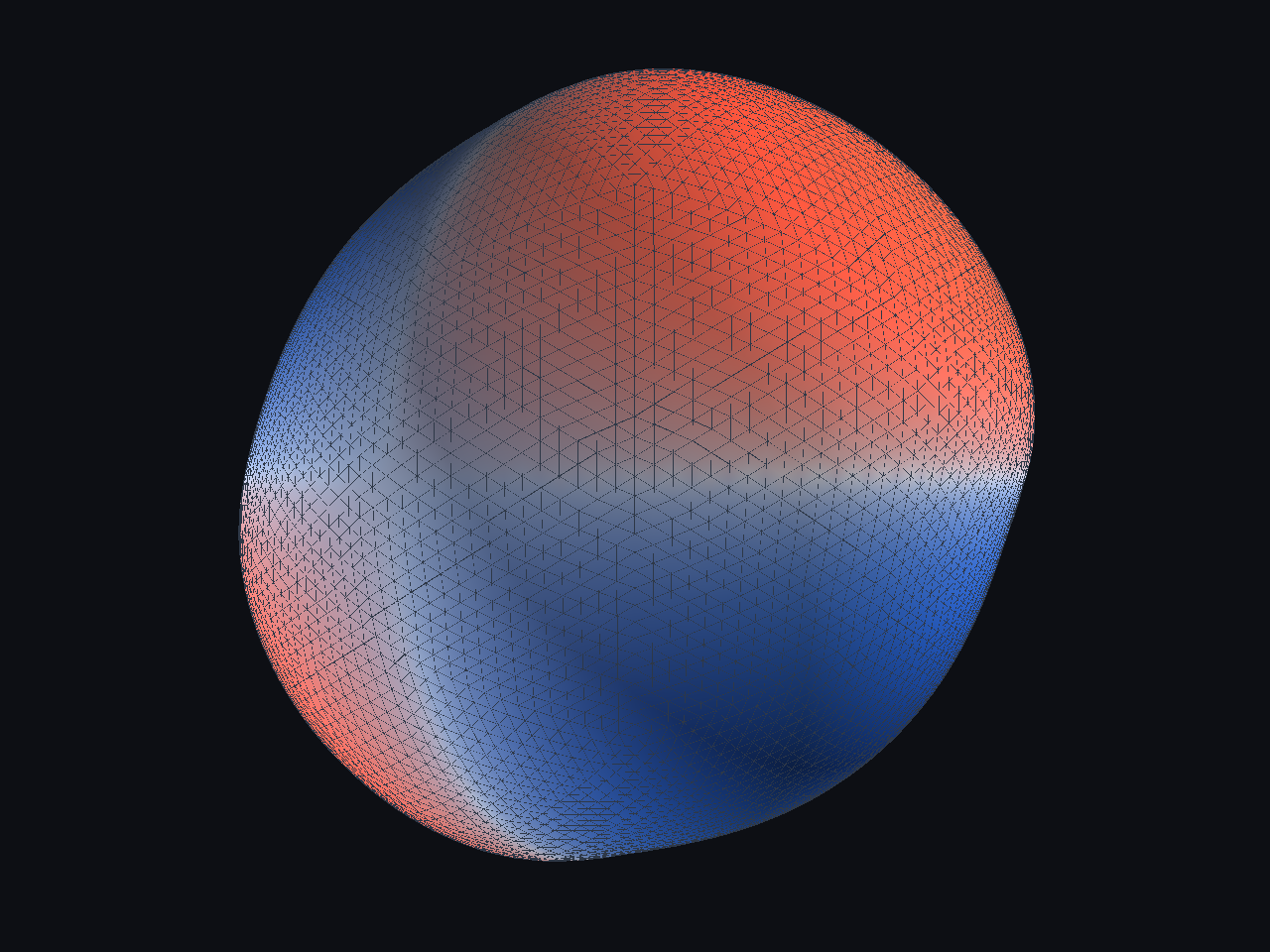 Research Taichi preset showing the GeoPINN sphere with wireframe
